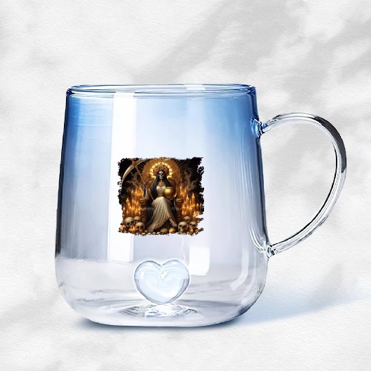 La Santa Muerte Saint Death Gradient Glass Mugs