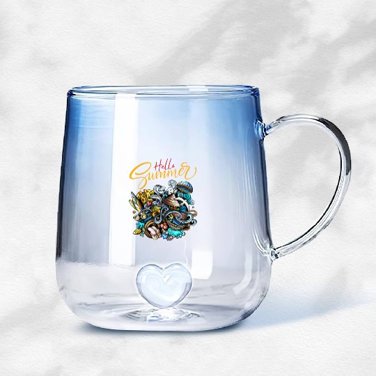 Summer Vibes Gradient Glass Mugs