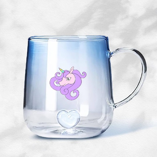 pony lucu Gradient Glass Mugs
