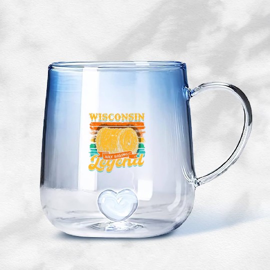 Hay Bale Farming Wisconsin Hay Baling Legend Gradient Glass Mugs
