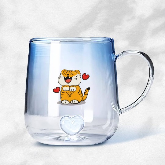 49Happy Puppy Tiger Gradient Glass Mugs