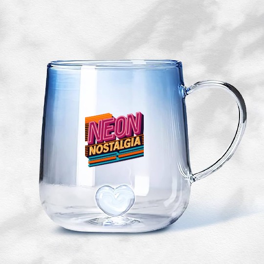 Neon Nostalgia: Pay homage to the retro neon aesth Gradient Glass Mugs