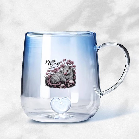 sweet dreams goth possum Street Cats Squad Gradient Glass Mugs