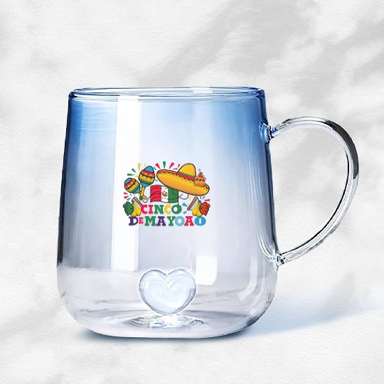 Cinco de Mayo: Mexican Flag Design Gradient Glass Mugs