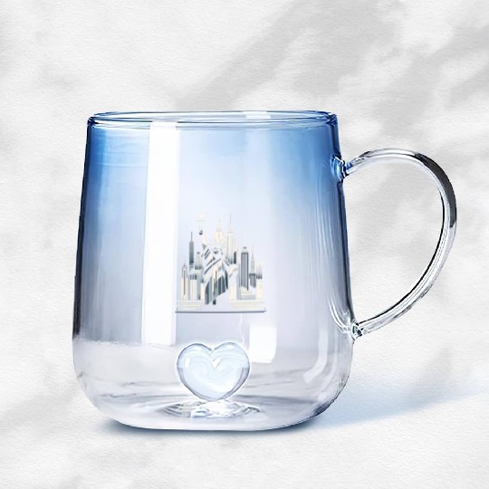 Statue of Liberty Embrace Gradient Glass Mugs