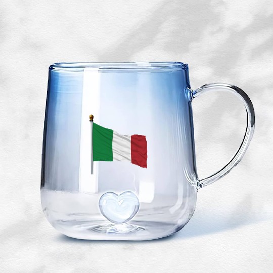 italy flag Gradient Glass Mugs