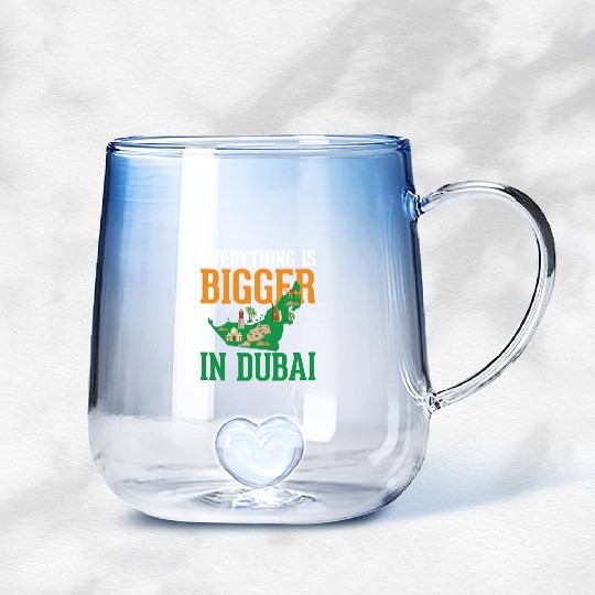 Dubai Map: The City of Dreams Gradient Glass Mugs