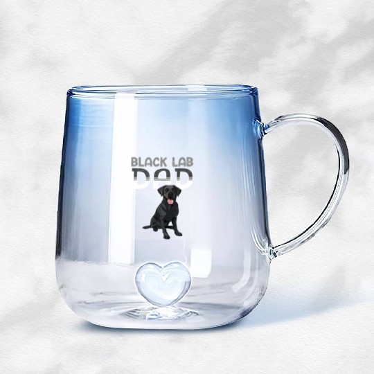 Black Labrador BLACK LAB DAD Labrador Owner Gradient Glass Mugs