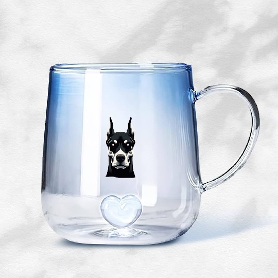 Doberman Essence Gradient Glass Mugs