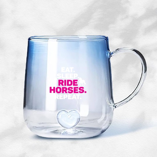 Equestrian Love Horse Racing Horse Farm Design Gradient Glass Mugs