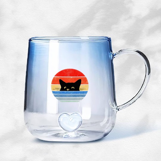 Cat Lover Cat Owner Cute Cat Gradient Glass Mugs