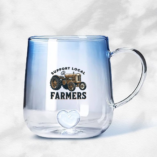 Farmers Market Farmer Agriculture Farming Food Gradient Glass Mugs