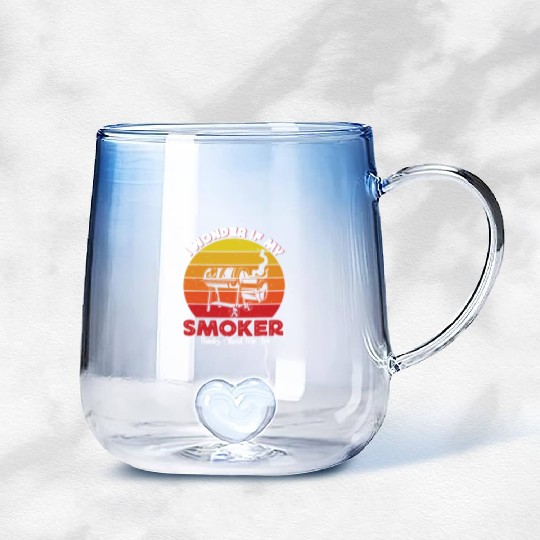 BBQ Party I WONDER IF MY SMOKER THINKS ABOUT ME Gradient Glass Mugs
