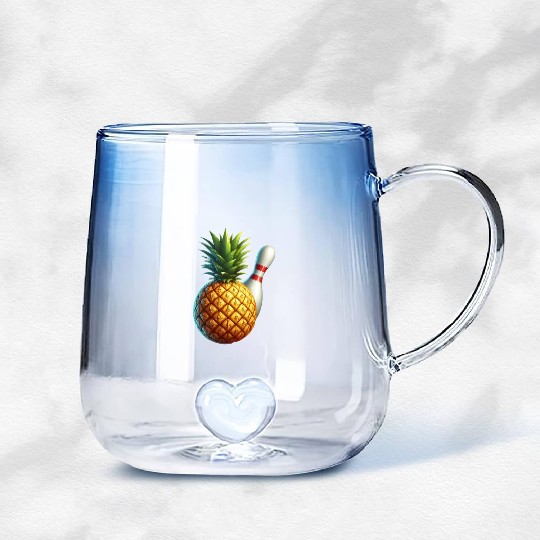 bowling ball and pineapple Gradient Glass Mugs