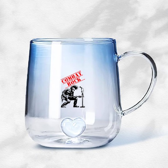 Funny combat rock punk soldier Gradient Glass Mugs