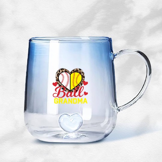 Baseball Grandma Grandmother Grandparents Day Gradient Glass Mugs