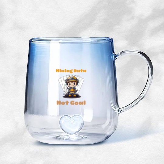 Cute Chibi Coal Miner Data Mining with Papers Illu Gradient Glass Mugs