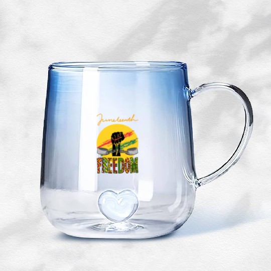 JUNETEENTH FREEDOM APPAREL Gradient Glass Mugs
