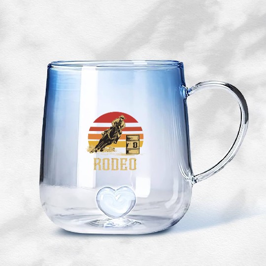 Retro Barrel Racing Gifts Gradient Glass Mugs