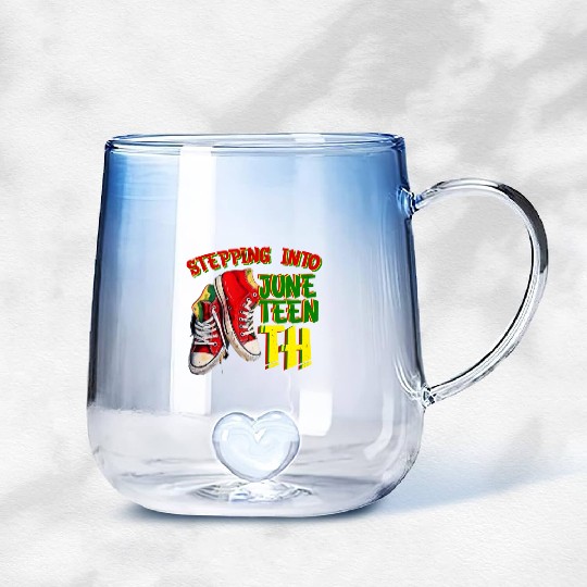 Stepping into Juneteenth Freedom Black History Gradient Glass Mugs