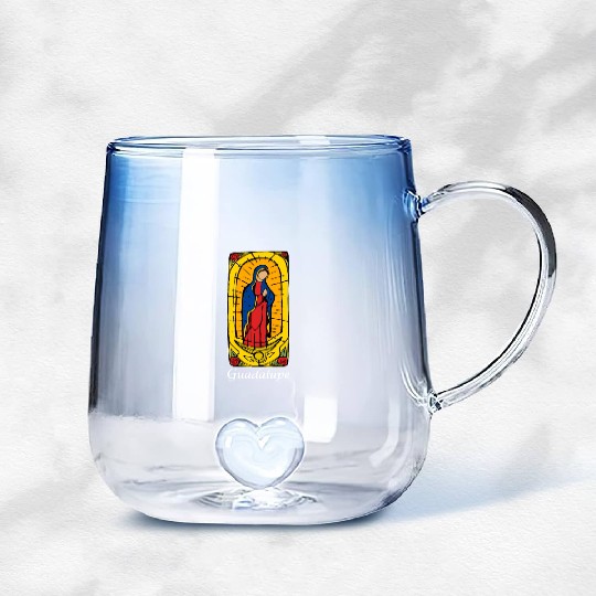 Guadalupe (dark) Gradient Glass Mugs