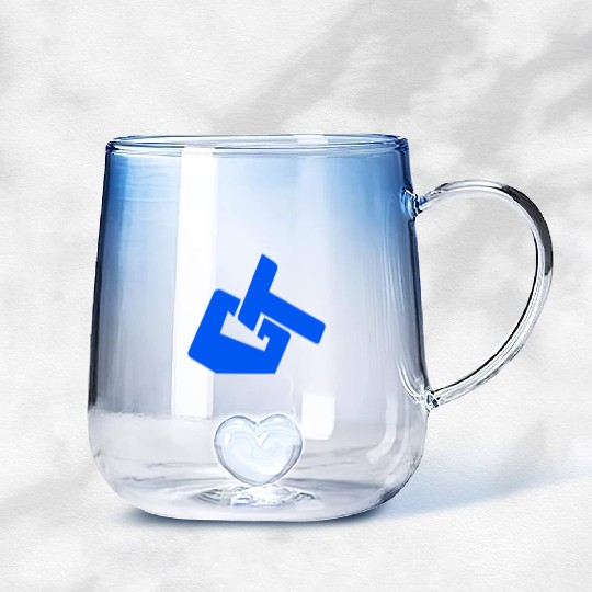 GT Blue neon Gradient Glass Mugs