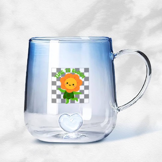 Time to Bloom: Floral Print Design Gradient Glass Mugs