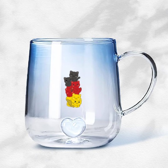 German Flag Cat German Germany Cats Gradient Glass Mugs