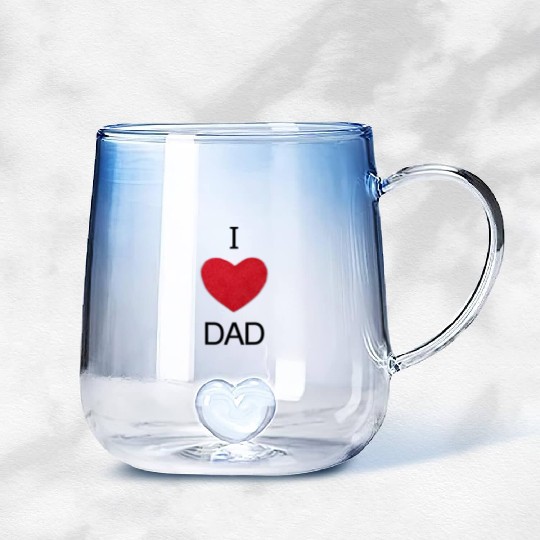 i love dad Gradient Glass Mugs