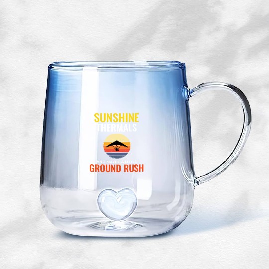 Hang Gliding Air Sports Adventure Soaring Pilot Gradient Glass Mugs