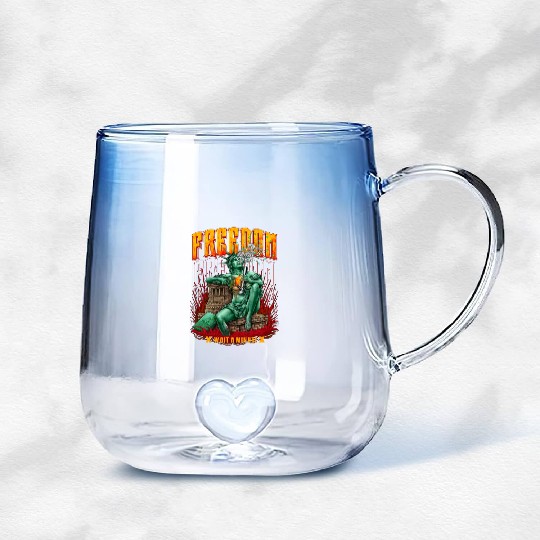 statue of liberty smoking #1 Gradient Glass Mugs