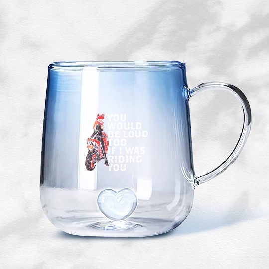 Cheeky Motorcycle Gradient Glass Mugs