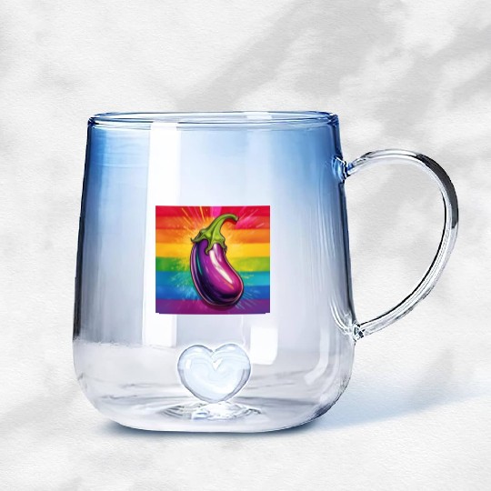 LGBTQ Eggplant Gradient Glass Mugs