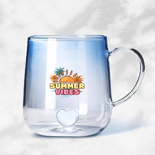 summer vibes, Embrace the Vibes of Endless Summer Gradient Glass Mugs