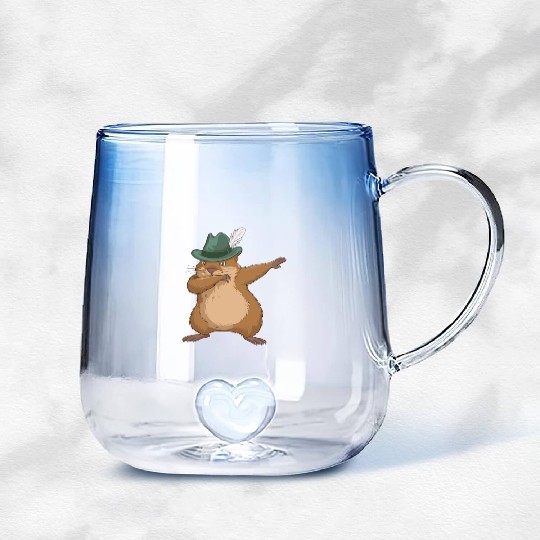 Groundhog Marmot for a Marmot lover groundhog fan Gradient Glass Mugs