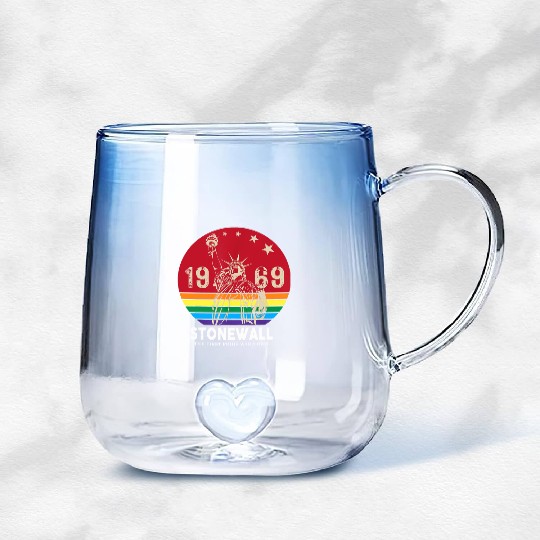 The First Pride Was A Riot 1969 Stonewall LGBTQ Gradient Glass Mugs