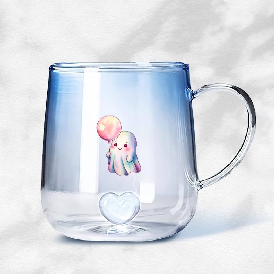 Balloon and Boo Gradient Glass Mugs