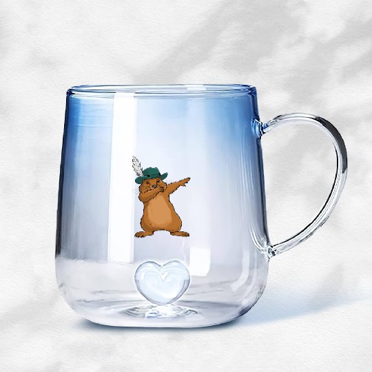 Groundhog Marmot for a Marmot lover groundhog fan Gradient Glass Mugs
