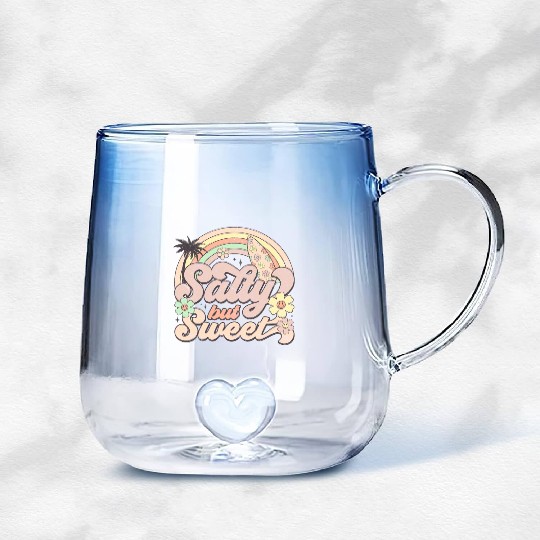 Salty but Sweet - Retro Summer Design Gradient Glass Mugs
