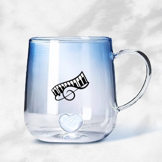 Music Clef Note Keyboard Piano Keys Party Treble Gradient Glass Mugs