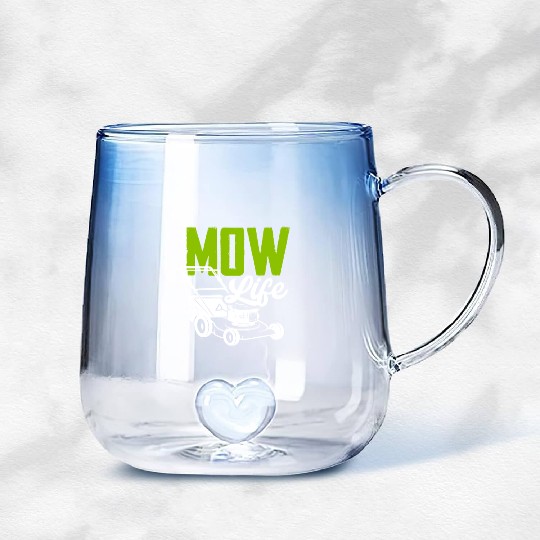 Landscaper Gardener Lawn Mowing Life Gradient Glass Mugs