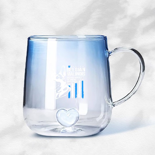 4th Of July US Flag Belgian Malinois K9 Dog Gradient Glass Mugs