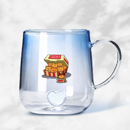 Kitten Nuggets Food Cat Lover Gradient Glass Mugs