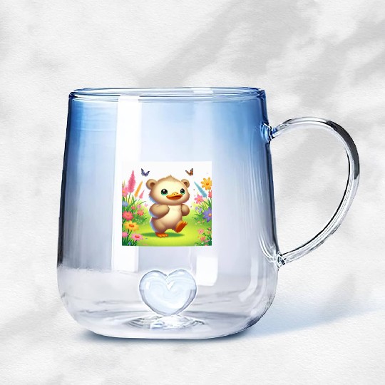 The bear-duck Gradient Glass Mugs