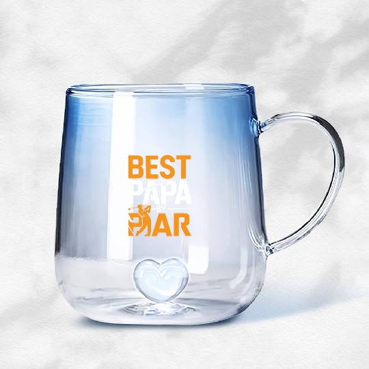Best Papa By Par Golf Father's Day Grandpa Gift Gradient Glass Mugs