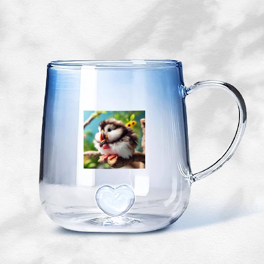 The atlantic puffer-hamster Gradient Glass Mugs