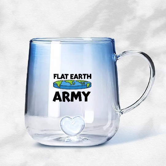 Flat Earth Army Flat Earther Flat Earth Gradient Glass Mugs