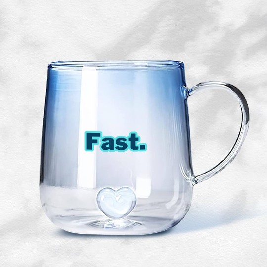 Fast. word typography Gradient Glass Mugs