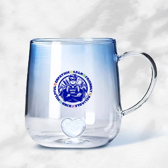 Support Squad - Empathic, Calm, Reliable Gradient Glass Mugs