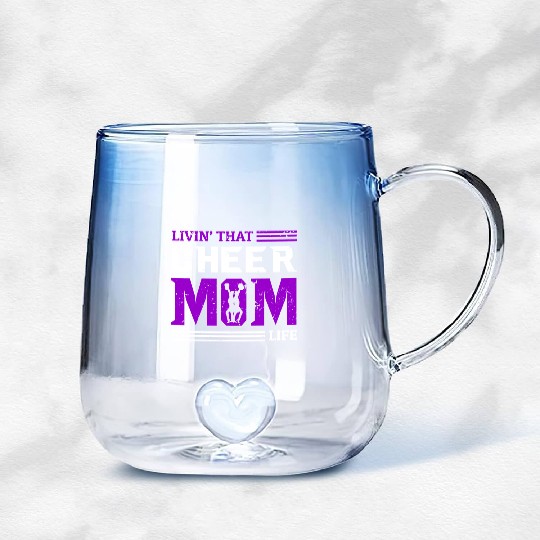 Living Cheer Mom Life Cheerleading Mother's Day Gradient Glass Mugs